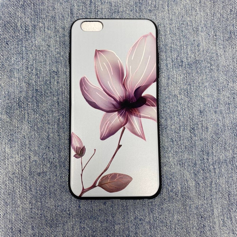 iPhone 6 Plus Case White Purple Floral Print NEW